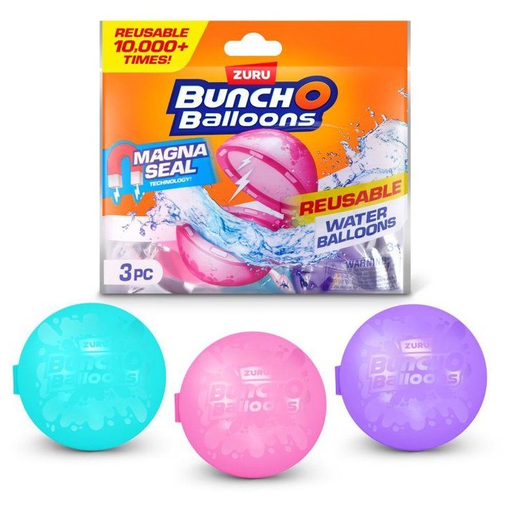 Bombes a eau - ZURU - 3 ballons d'eau réutilisables - Des 4 ans Bombes a eau - ZURU - 3 ballons d'eau réutilisables - Des 4 ans