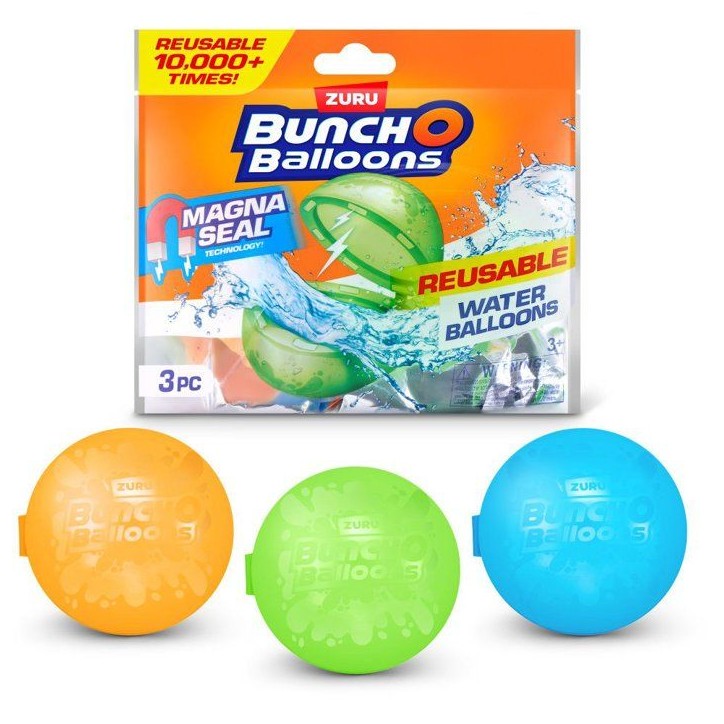 Bombes a eau - ZURU - 3 ballons d'eau réutilisables - Des 4 ans Bombes a eau - ZURU - 3 ballons d'eau réutilisables - Des 4 ans
