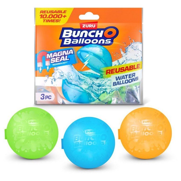 Bombes a eau - ZURU - 3 ballons d'eau réutilisables - Des 4 ans Bombes a eau - ZURU - 3 ballons d'eau réutilisables - Des 4 ans