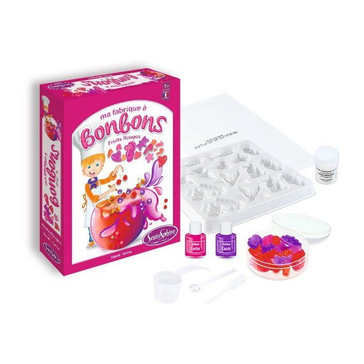 Kit créatif alimentaire - SENTOSPHERE - Mini Fabrique a bonbons - Fruits rouges - Des 7 ans Kit créatif alimentaire - SENTOSPHERE - Mini Fabrique a bonbons - Fruits rouges - Des 7 ans