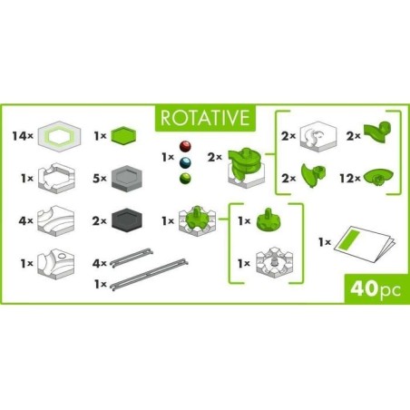 Jeu de construction - Ravensburger - Gravitrax - GO Rotative - 40 pieces - Pour enfants de 8 ans et plus
