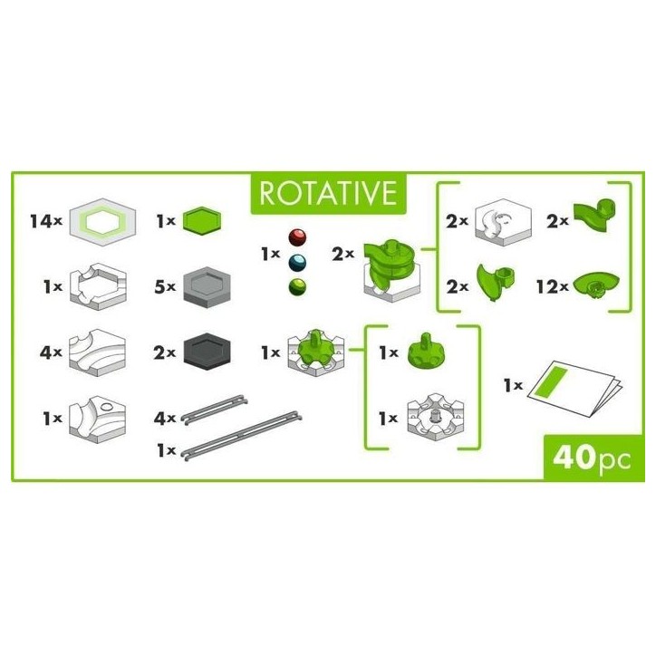 Jeu de construction - Ravensburger - Gravitrax - GO Rotative - 40 pieces - Pour enfants de 8 ans et plus Jeu de construction - Ravensburger - Gravitrax - GO Rotative - 40 pieces - Pour enfants de 8 ans et plus