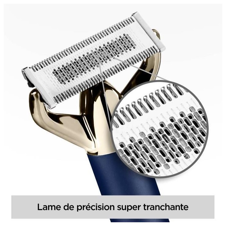 Tondeuse a barbe et rasoir - BABYLISS - X-Blade Super-X Metal - Sans fil - Autonomie 45 min - 4 sabots - Edition or & bleu marin Tondeuse a barbe et rasoir - BABYLISS - X-Blade Super-X Metal - Sans fil - Autonomie 45 min - 4 sabots - Edition or & bleu marin