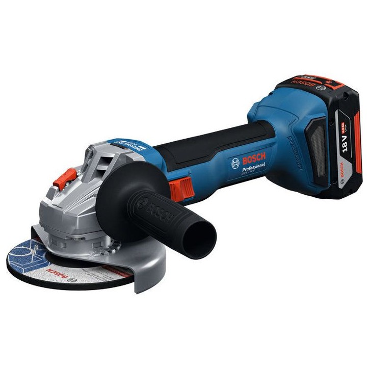 Meuleuses angulaires 125 mm - GWS 18V-8 - BOSCH - avec 2 Batteries 18V 4.0Ah - chargeur - L-Boxx - 06019N9002