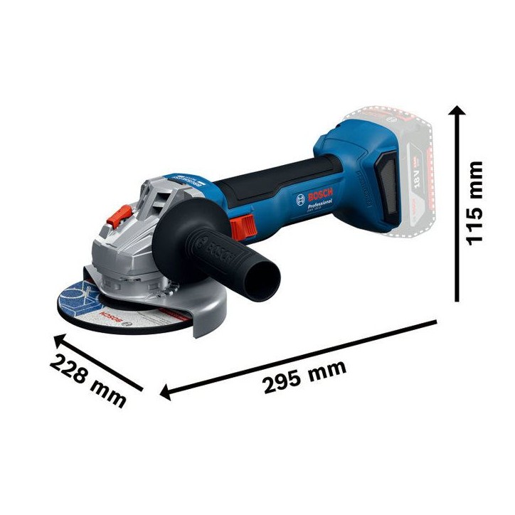 Meuleuses angulaires 125 mm - GWS 18V-8 - BOSCH - avec 2 Batteries 18V 4.0Ah - chargeur - L-Boxx - 06019N9002