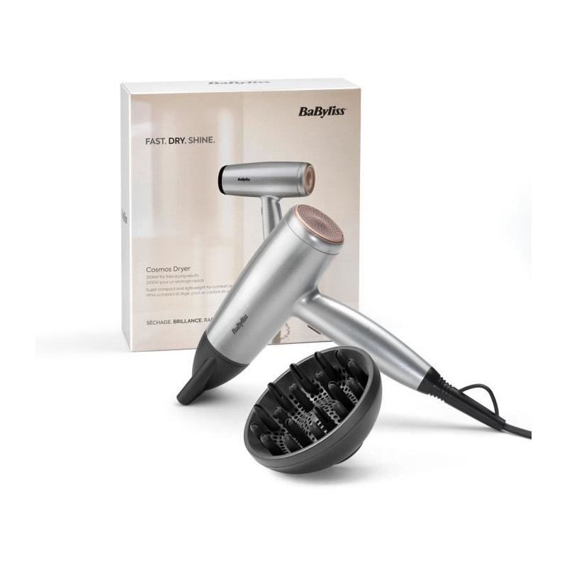 Seche-cheveux - BABYLISS - D580DE - Cosmos - 2100 W - Diffuseur - Lég Seche-cheveux - BABYLISS - D580DE - Cosmos - 2100 W - Diffuseur - Lég