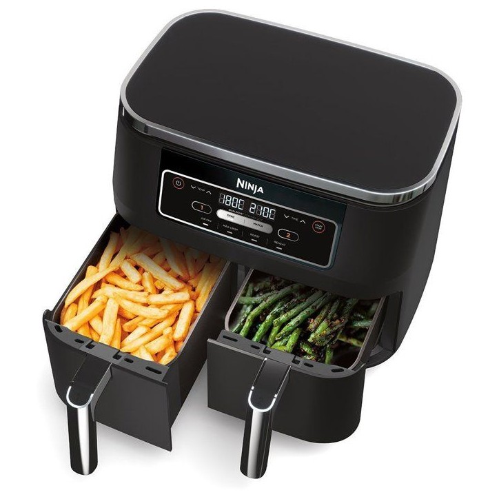 Friteuse sans huile NINJA - Foodi AF200EU - Capacité 7,6L - Double cuve - 4 programmes de cuisson - 2400W Friteuse sans huile NINJA - Foodi AF200EU - Capacité 7,6L - Double cuve - 4 programmes de cuisson - 2400W