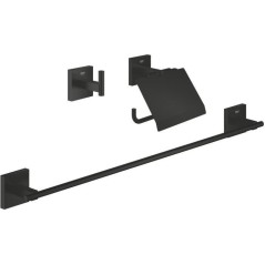 Set d'accessoires 3 en 1 - GROHE - 411242430 - Noir mat - Métal - Dou
