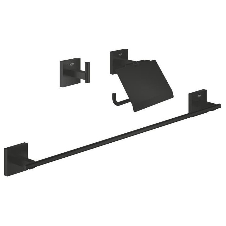 Set d'accessoires 3 en 1 - GROHE - 411242430 - Noir mat - Métal - Douche Set d'accessoires 3 en 1 - GROHE - 411242430 - Noir mat - Métal - Douche