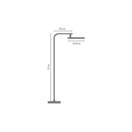 Colonne de douche avec mitigeur thermostatique - Edouard Rousseau - Hoop - Chrome - Douche de tete ronde - Douchette a main