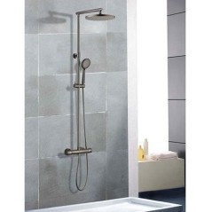 Colonne de douche thermostatique - EDOUARD ROUSSEAU - Grafito - Tete de douche orientable Ø 250 mm - Gris