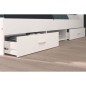 ZODIAC Lit adulte 140x190 cm - 2 tiroirs et 1 niche - Contemporain - Blanc mat
