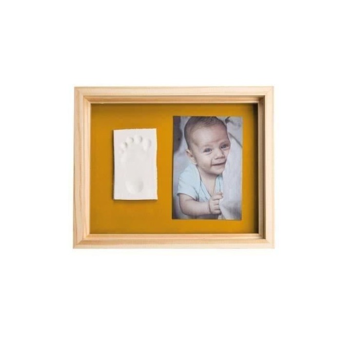 Baby Art Pure Frame - Kit Cadre avec Pâte a Modeler et Cadre Bois Pin Naturel, Rouleau, Panneau Arriere Réversible (Vert/Orang Baby Art Pure Frame - Kit Cadre avec Pâte a Modeler et Cadre Bois Pin Naturel, Rouleau, Panneau Arriere Réversible (Vert/Orang