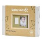 Baby Art Pure Frame - Kit Cadre avec Pâte a Modeler et Cadre Bois Pin Naturel, Rouleau, Panneau Arriere Réversible (Vert/Orang