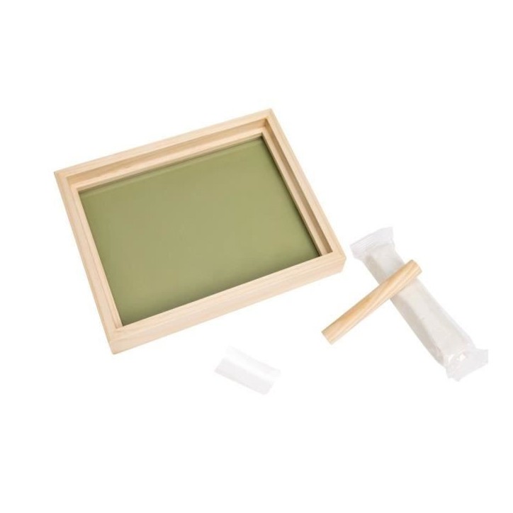 Baby Art Pure Frame - Kit Cadre avec Pâte a Modeler et Cadre Bois Pin Naturel, Rouleau, Panneau Arriere Réversible (Vert/Orang Baby Art Pure Frame - Kit Cadre avec Pâte a Modeler et Cadre Bois Pin Naturel, Rouleau, Panneau Arriere Réversible (Vert/Orang