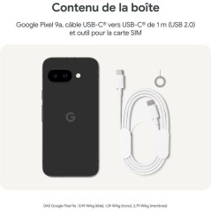 Smartphone Google Pixel 9a stockage 256Go Noir volcanique - Version Fr