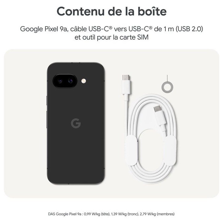 Smartphone Google Pixel 9a stockage 256Go Noir volcanique - Version Française officielle Smartphone Google Pixel 9a stockage 256Go Noir volcanique - Version Française officielle