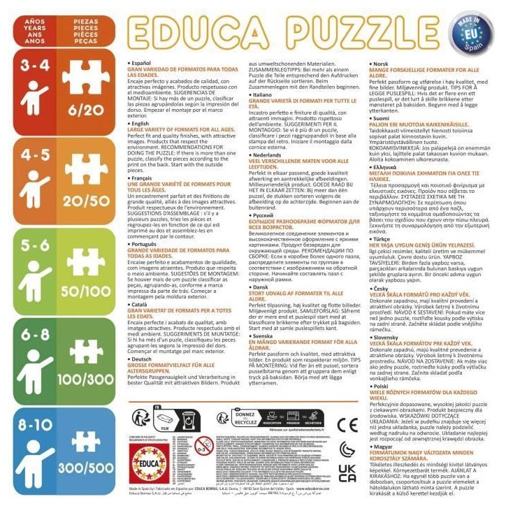 Puzzles progressifs - EDUCA - La Ville des Lapins - 4 puzzles - 12 a 25 pieces - Pour enfants