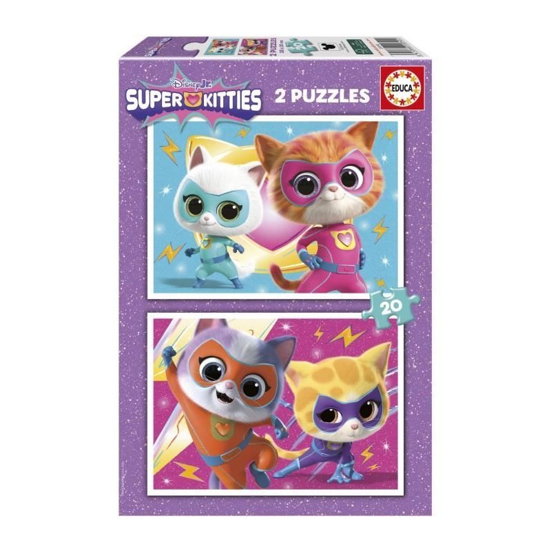Puzzle - EDUCA - SuperKitties - 2 x 20 pieces - Multicolore - Pour enf