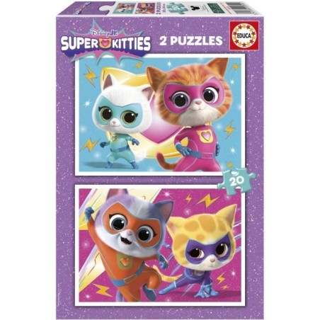 Puzzle - EDUCA - SuperKitties - 2 x 20 pieces - Multicolore - Pour enf