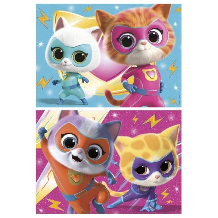 Puzzle - EDUCA - SuperKitties - 2 x 20 pieces - Multicolore - Pour enfants - a partir de 3 ans Puzzle - EDUCA - SuperKitties - 2 x 20 pieces - Multicolore - Pour enfants - a partir de 3 ans