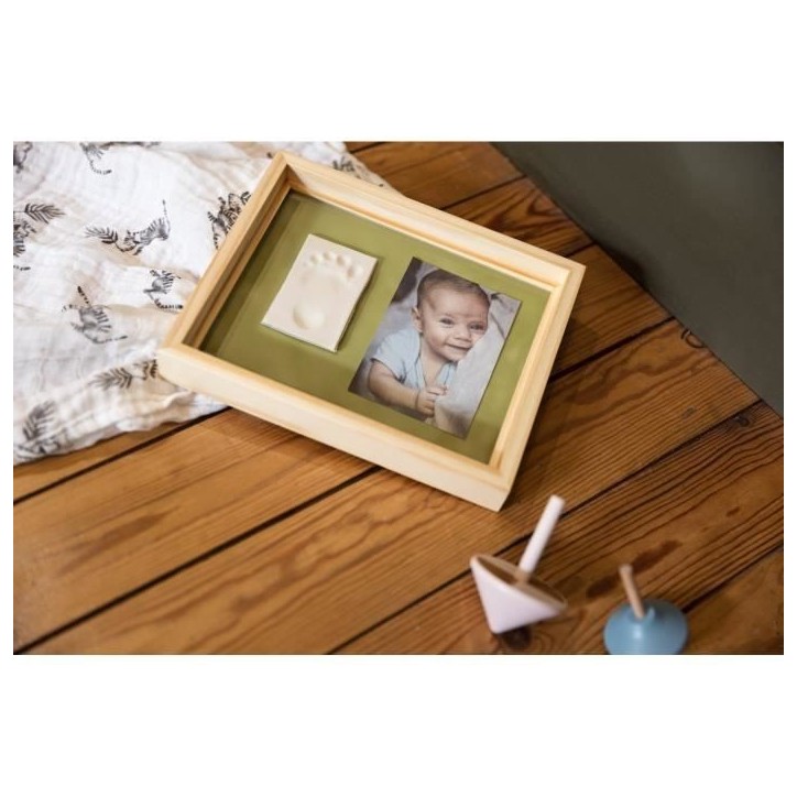 Baby Art Pure Frame - Kit Cadre avec Pâte a Modeler et Cadre Bois Pin Naturel, Rouleau, Panneau Arriere Réversible (Vert/Orang Baby Art Pure Frame - Kit Cadre avec Pâte a Modeler et Cadre Bois Pin Naturel, Rouleau, Panneau Arriere Réversible (Vert/Orang