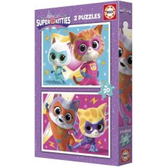 Puzzle - EDUCA - SuperKitties - 2 x 20 pieces - Multicolore - Pour enf