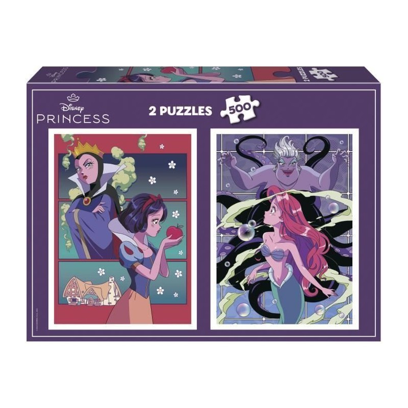 Puzzle - EDUCA - Disney Villains & Princesses - 2x500 pieces