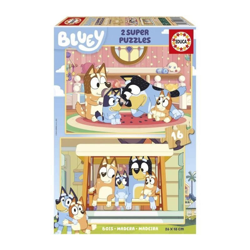 Puzzle - EDUCA - Bluey - 2 x 16 pieces - Multicolore - Pour enfants a