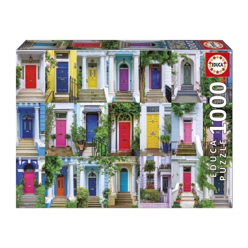 Puzzle - EDUCA - Portes de Notting Hill - 1000 pieces - Theme Architec