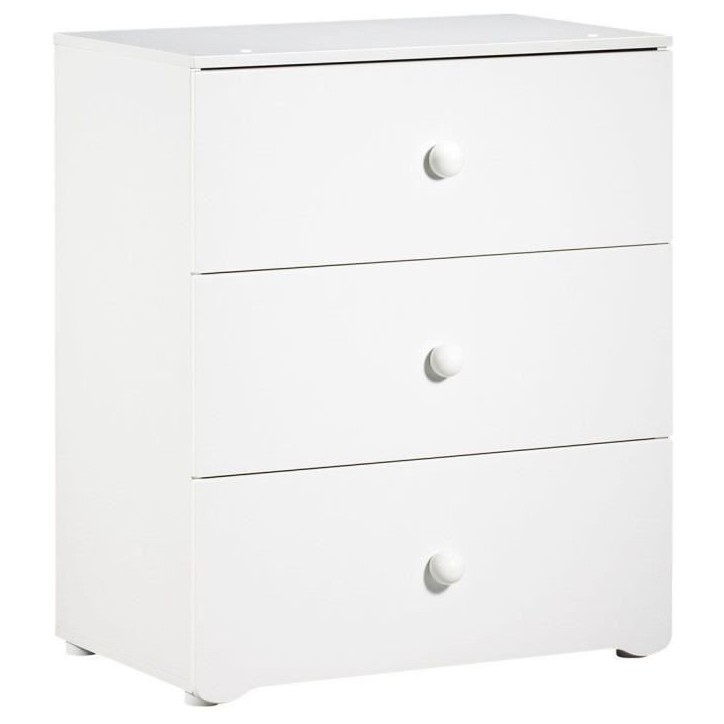 Chambre bébé duo Basic boule: Lit 120x60, commode a langer - Babyprice - Blanc Chambre bébé duo Basic boule: Lit 120x60, commode a langer - Babyprice - Blanc