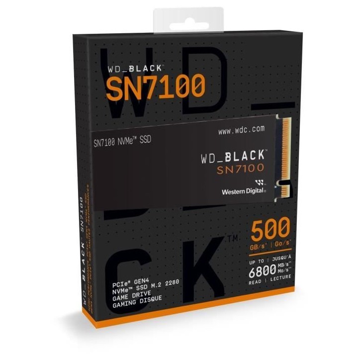 WESTERN DIGITAL - WDS200T4X0E - SSD Interne - Black - SN7100 - NVMe - 2 To - jusqu'a 7?250 Mo/s en lecture WESTERN DIGITAL - WDS200T4X0E - SSD Interne - Black - SN7100 - NVMe - 2 To - jusqu'a 7?250 Mo/s en lecture