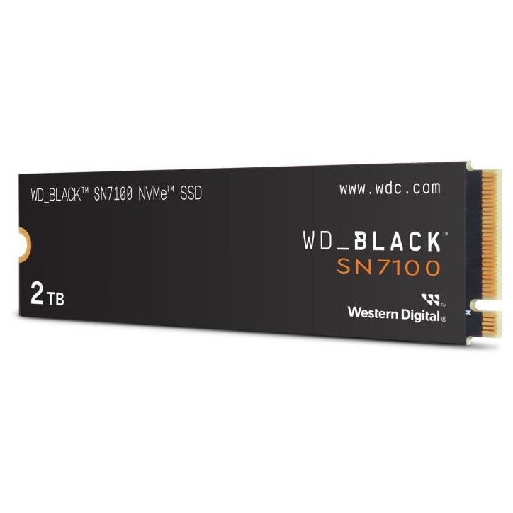 WESTERN DIGITAL - WDS200T4X0E - SSD Interne - Black - SN7100 - NVMe - 2 To - jusqu'a 7?250 Mo/s en lecture WESTERN DIGITAL - WDS200T4X0E - SSD Interne - Black - SN7100 - NVMe - 2 To - jusqu'a 7?250 Mo/s en lecture