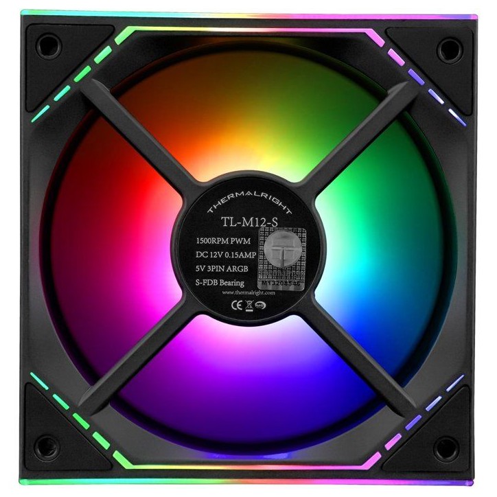 Ventilateur - THERMALRIGHT TL-M12-S - 120 mm - Pour boitier PC - Noir Ventilateur - THERMALRIGHT TL-M12-S - 120 mm - Pour boitier PC - Noir