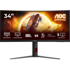 Ecran PC Gamer incurvé - AOC - 34'' - WQHD - 180Hz - Dalle Fast VA -