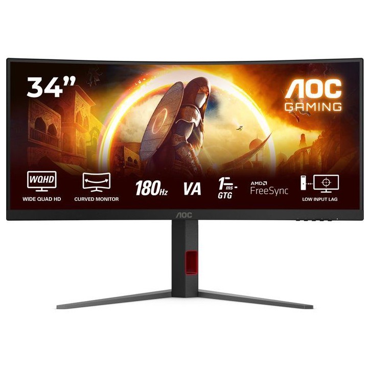 Ecran PC Gamer incurvé - AOC - 34'' - WQHD - 180Hz - Dalle Fast VA - 0,5ms - Réglable en hauteur - CU34G4 Ecran PC Gamer incurvé - AOC - 34'' - WQHD - 180Hz - Dalle Fast VA - 0,5ms - Réglable en hauteur - CU34G4