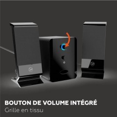 Enceinte 2.1 - MOBILITY - ML314006 - Noir - 2 haut-parleurs - 5W de pu