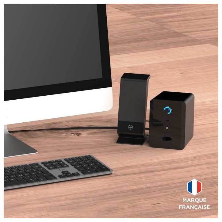 Enceinte 2.1 - MOBILITY - ML314006 - Noir - 2 haut-parleurs - 5W de puissance Enceinte 2.1 - MOBILITY - ML314006 - Noir - 2 haut-parleurs - 5W de puissance