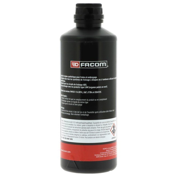 Liquide de frein - FACOM - DOT4 - 500 ml Liquide de frein - FACOM - DOT4 - 500 ml