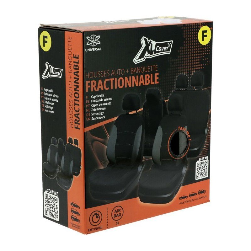 Housses auto - XLCOVER - Fractionnable - Compatible Airbags - Housses