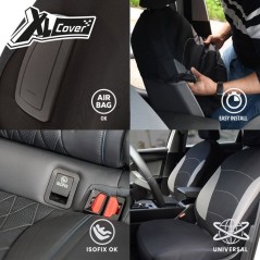 Housses auto - XLCOVER - Fractionnable - Compatible Airbags - Housses