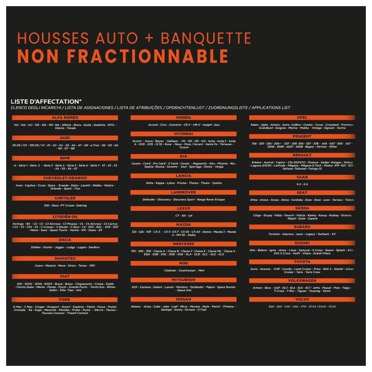 Housses auto - XLCOVER - Fractionnable - Compatible Airbags - Housses sieges avant, appuis-tete et banquette arriere Housses auto - XLCOVER - Fractionnable - Compatible Airbags - Housses sieges avant, appuis-tete et banquette arriere