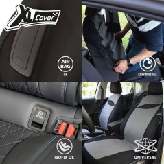 Housses auto - XLCOVER - Non fractionnable - Compatible Airbags - Hous
