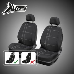 Lot de 2 housses auto avant - XLCOVER - Compatible Airbags - Noir - Ho