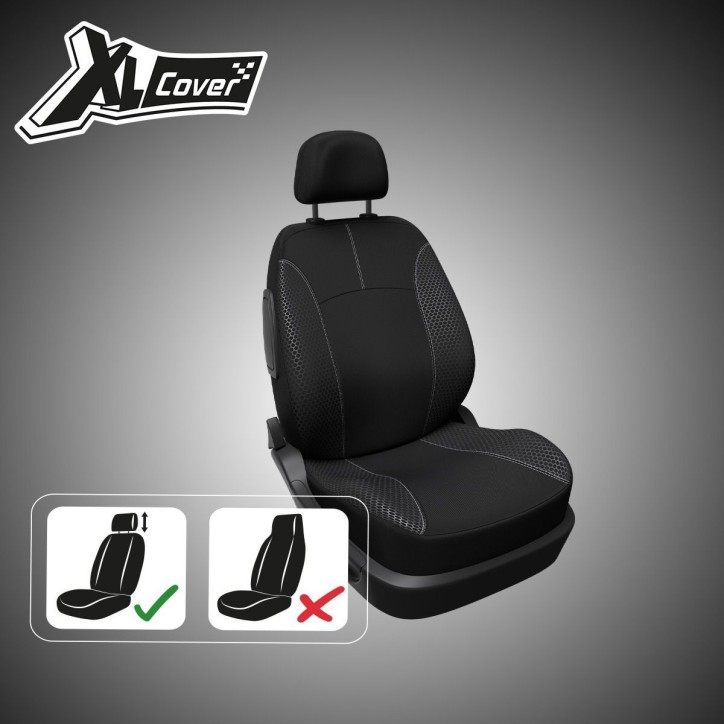 Housse de siege auto - XLCOVER - Compatible Airbags - Noir - Universelle - 3 pieces Housse de siege auto - XLCOVER - Compatible Airbags - Noir - Universelle - 3 pieces