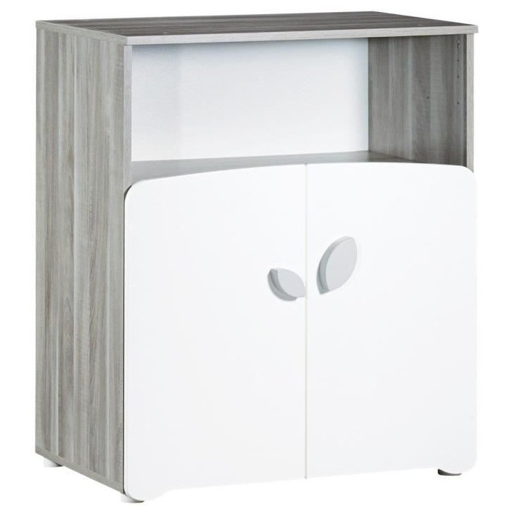 Chambre bébé duo Leaf: lit 120x60, commode a langer - Babyprice - Blanc Chambre bébé duo Leaf: lit 120x60, commode a langer - Babyprice - Blanc