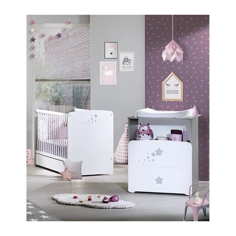 Chambre bébé duo Nao: lit 120x60, commode a langer - Babyprice - Bla Chambre bébé duo Nao: lit 120x60, commode a langer - Babyprice - Bla