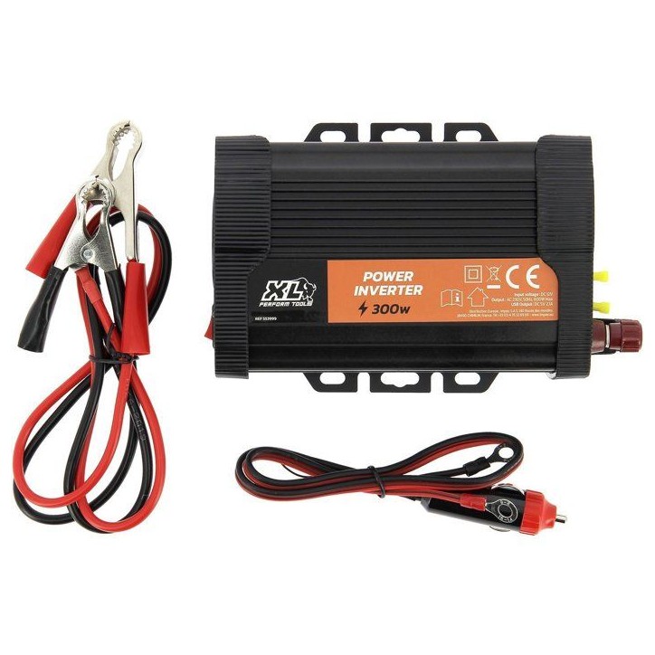 Convertisseur - XL PERFORM TOOLS - 12V-230V - 300 W - 2 fusibles inclus - 2 sorties USB Convertisseur - XL PERFORM TOOLS - 12V-230V - 300 W - 2 fusibles inclus - 2 sorties USB