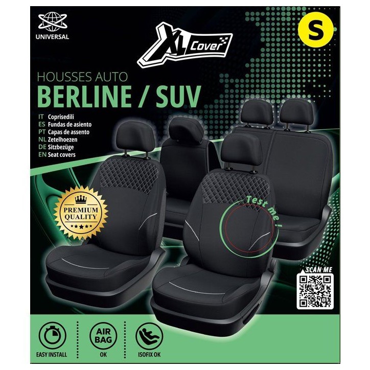 Housses auto - XLCOVER - SUV/Berline - Fractionnable - Housses assises/dossiers avant, appuis-tete et banquette arriere Housses auto - XLCOVER - SUV/Berline - Fractionnable - Housses assises/dossiers avant, appuis-tete et banquette arriere