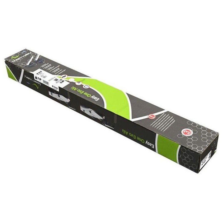 Lot de 2 Barres de toit - GREEN VALLEY - Easy One N° 16 - Aluminium - Fixation fix point - Jusqu'a 75 kg
